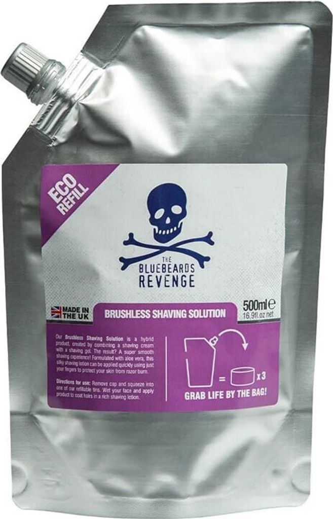 The Bluebeards Revenge Shaving Solution Refill Pouch 500ml