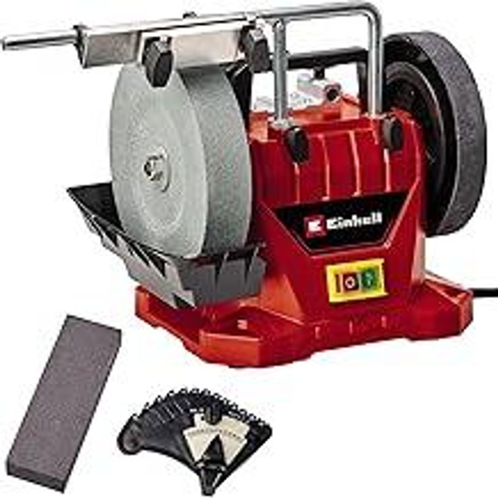 Einhell Nass-Schleifer TC-WG 200 (125 W, rostfreier Wassertank, inkl. Schleifstein, Winkellehre, Universalvorrichtung, Lederabziehscheibe, Nassschl...
