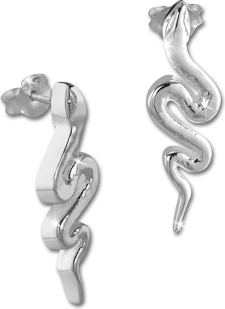 Teenie-Weenie Ohrstecker Ohrringe glanz 925 Echt Silber Schlange Kinder D2SDO4296J