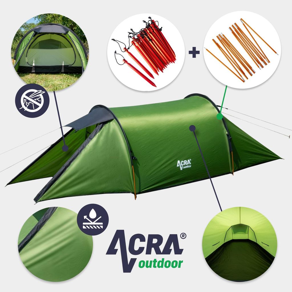 Acra tourist ultraleichtes Zelt ST32 für 2 Personen - grün