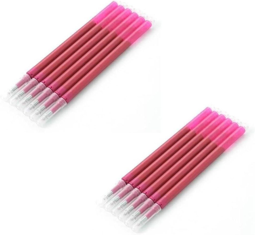 12 Ersatzminen rot kompatibel für radierbare Gelschreiber Farbe 0,7 Spitze 0,7. Stift für Schreiben in der Schule, auf Stoff und Leder, wärmelö...