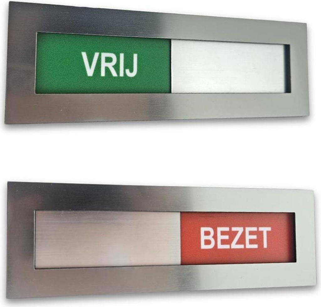 CombiCraft Schiebeschild "Vrij-Bezet" mit Klebeband, 145 x 48 mm - 10er Pack