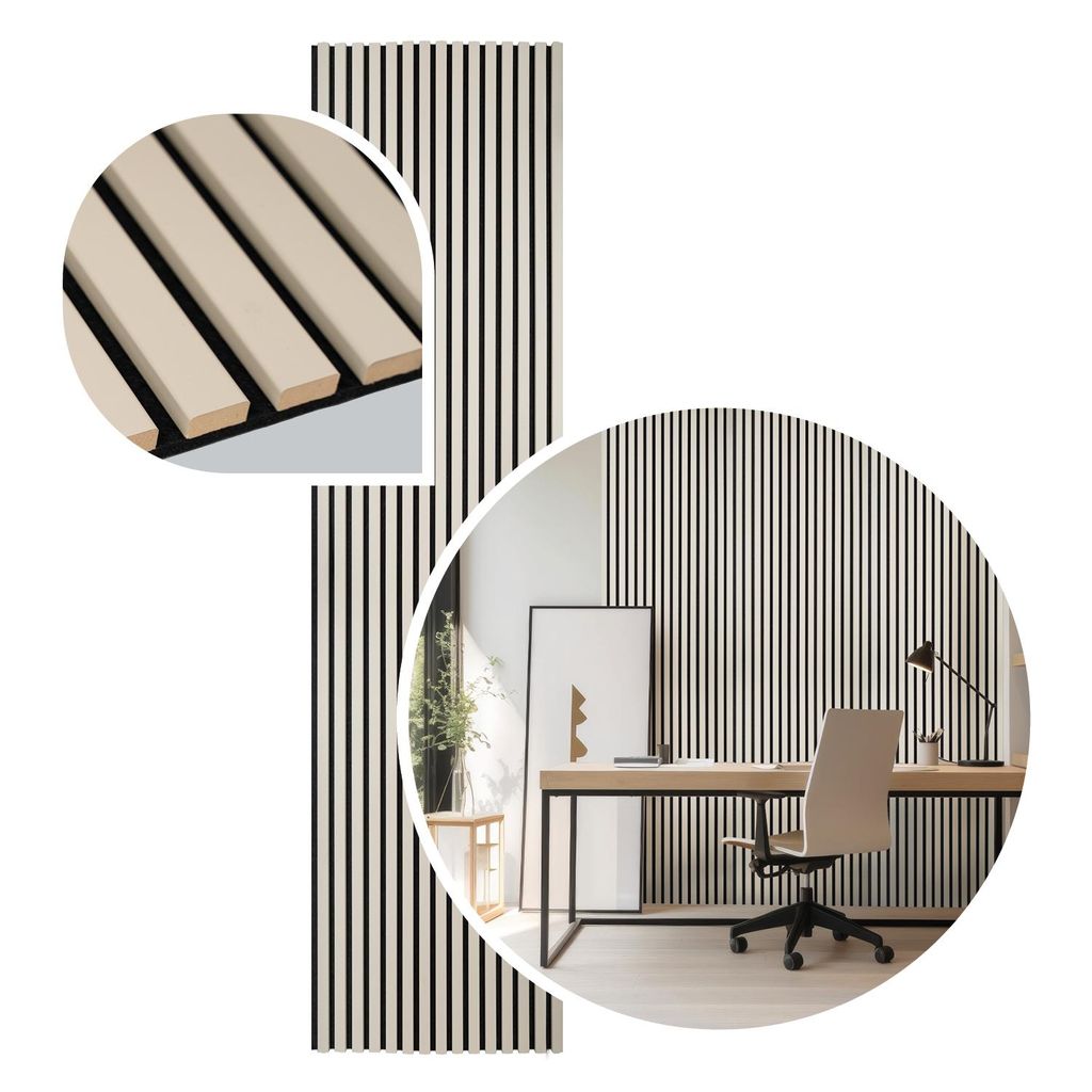 "LP Concept holzpaneele wand - 150x40 cm | 3D acoustic panel für Räume & Büros In Modernes Innenarchitektur | dekorative Pastellgrau Eiche Wandp...