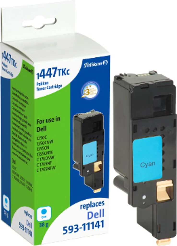 Pelikan Toner 1447 Cyan remplace Dell 593-11141 pour imprimante Laser