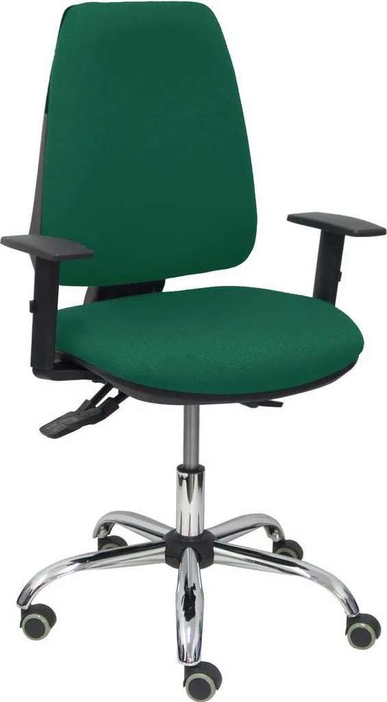 Chaise pour travail posté Elche S 24h en tissu Bali vert bouteille résistant