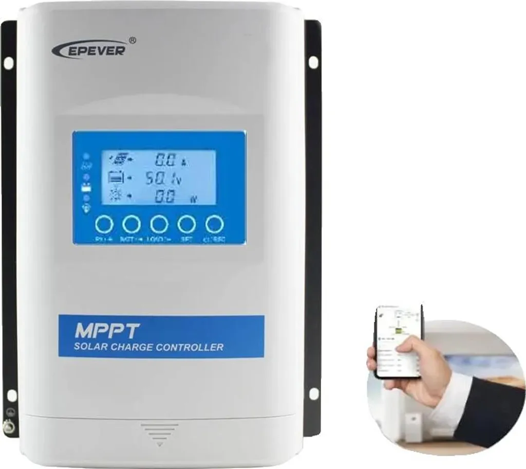 Contrôleur solaire 40A Bluetooth, compatible systèmes 12V 24V 36V et 48V