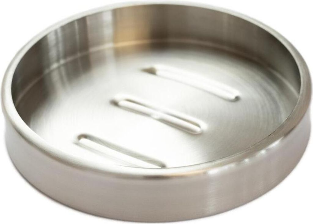 Bagnoxx Seifenschale Edelstahl Grau Silber 11cm Durchmesser, 2cm Höhe Seifenhalter, Seifenablage, Seifenabtropfschale