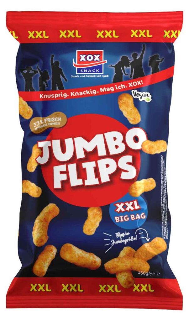 XOX Party Jumbo Flips XXL köstlicher Mais-Erdnuss-Snack Produktbild 