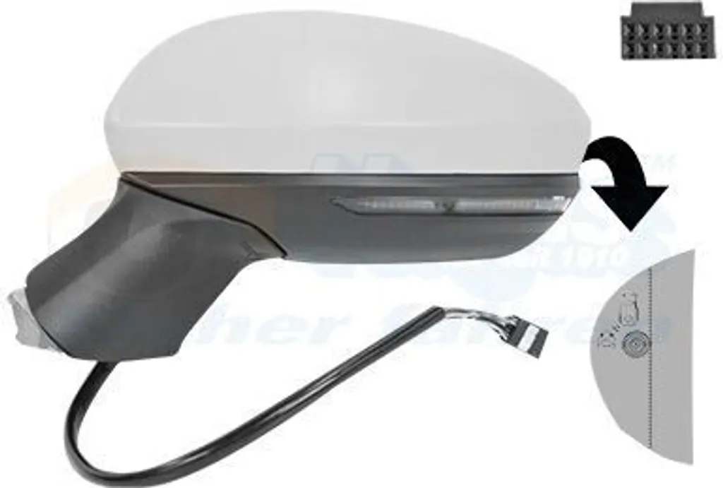 Rétroviseur Gauche Renault Clio V pour Remplacement Miroir Chauffant BF