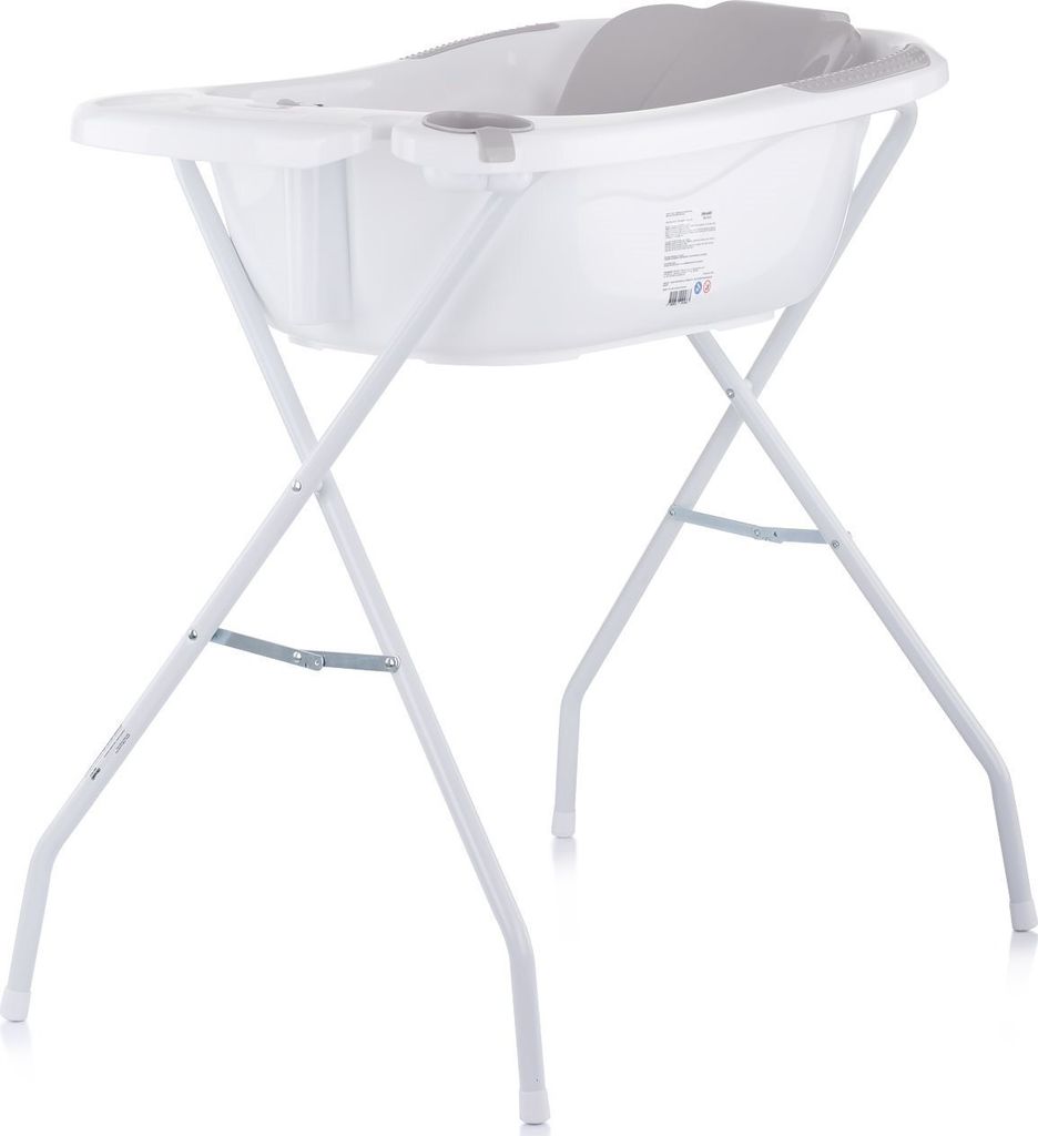 CHIPOLINO Badewanne mit Matte und Ständer Vela 87cm Grau