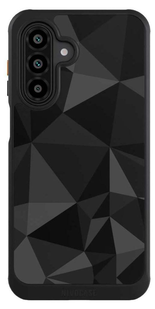 NIVOCASE Hülle für Samsung Galaxy A17 5G Handyhülle NIVOcore Case Schwarz Abstrakt Geometric Muster