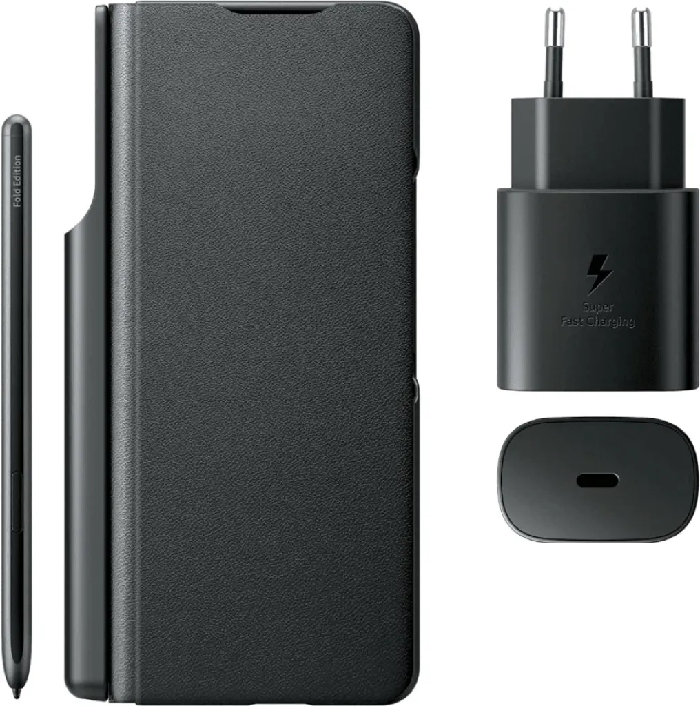 Pack Samsung Galaxy Z Fold3 : Coque de Protection, S Pen et Chargeur Noir