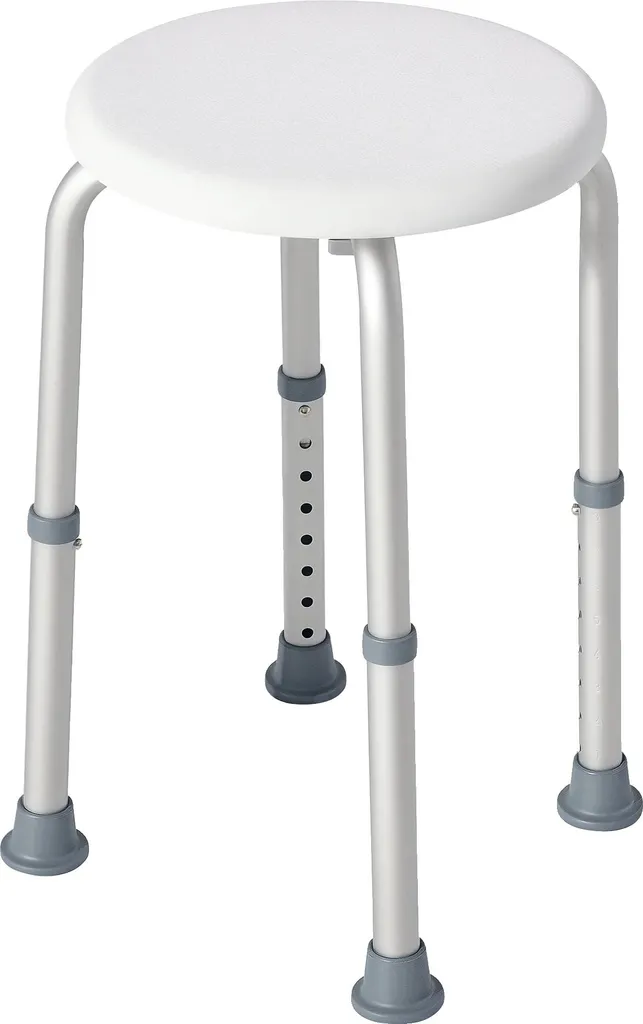 Siège de douche ergonomique en plastique léger - Hauteur modulable