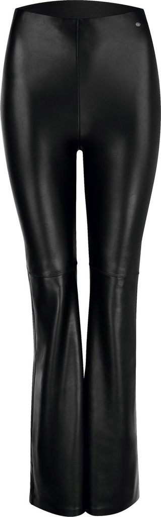 NUR DIE x KILIAN KERNER Damen Vegane Flared Leggings in Leder-Optik - schwarz - Größe 40-42