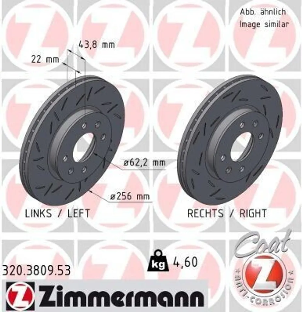 Disque de Frein Zimmermann 320.3809.53 : Stop aux Vibrations au Freinage