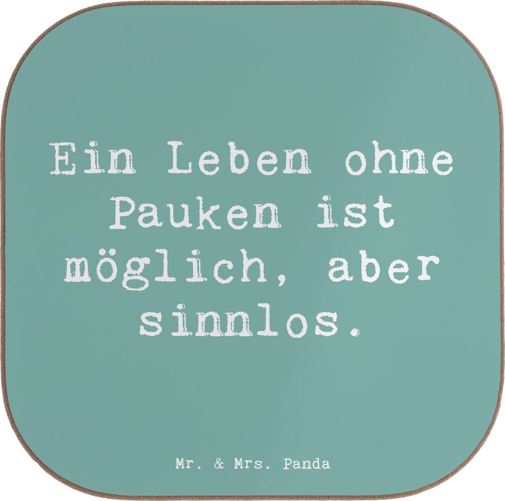 Mr. & Mrs. Panda Tassenuntersetzer Spruch Pauken Leben - Meeresbrise - Geschenk, Schlagzeug, Instrument, Untersetzer Tasse, Orchester, Coaster, Mus...