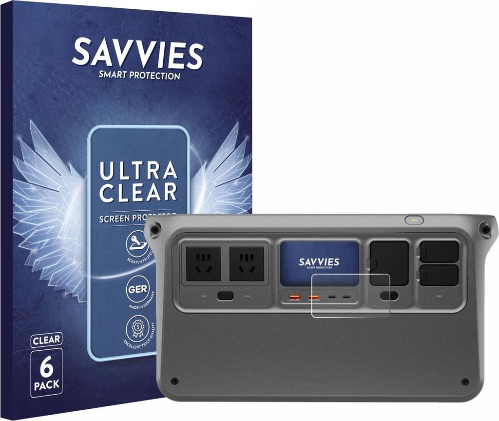 6x Für DJI Power 1000 V2 Schutzfolie Savvies Displayschutz Display Schutz Folie Klar Transparent