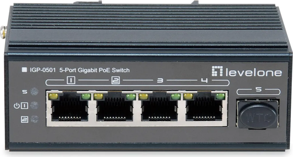 Switch PoE+ 240W Métal avec 4 Ports Gigabit et Liaison Fibre SFP