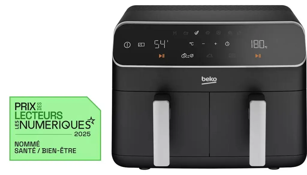 Friteuse sans Huile Beko Double Compartiment 2400W - 8 Programmes