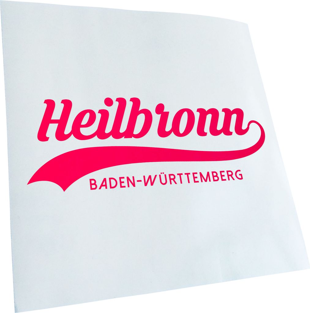 Kiwistar - Autoaufkleber - Heilbronn Baden-Württemberg - Neonpink - 30x11cm - Aufkleber für Auto, Laptop, Fahrrad, LKW, Motorrad mehrfarbig JDM D...