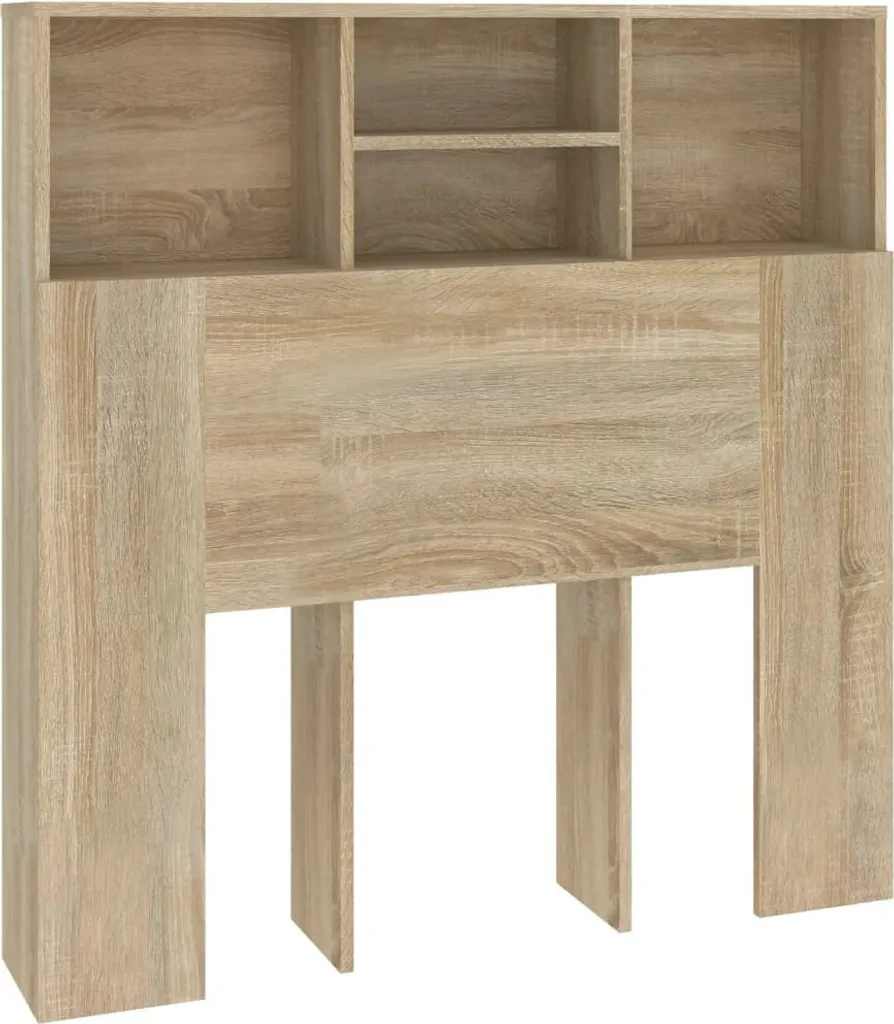 Testata del letto con ripiani in rovere Sonoma 100x19x103,5 cm
