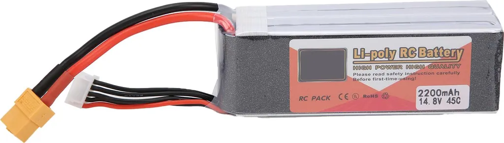 Batterie Lipo 4S 14,8V 2200mAh 45C pour voiture télécommandée RC