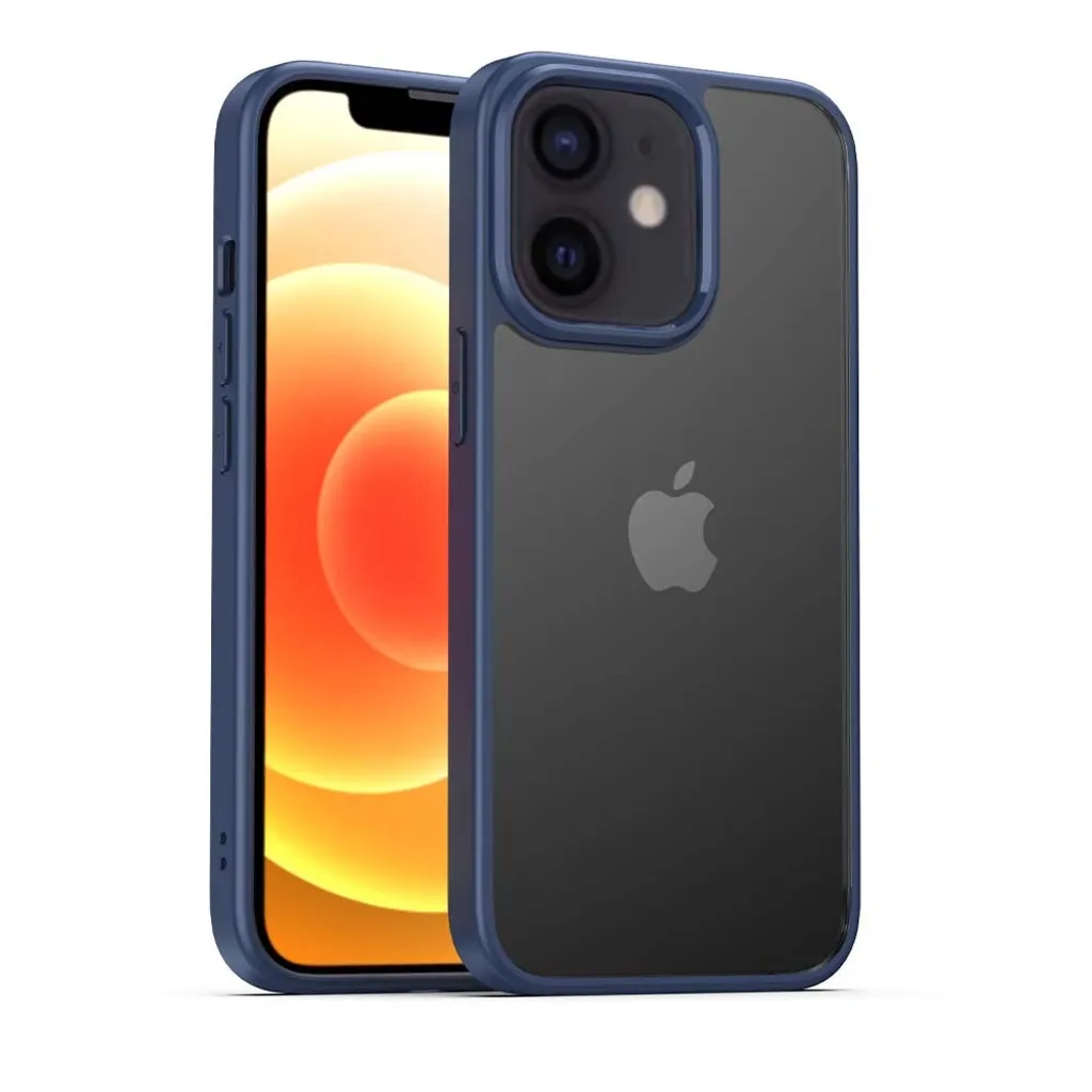 Smartphonica Custodia forte in TPU con retro trasparente per iPhone 12/12 Pro - Blu