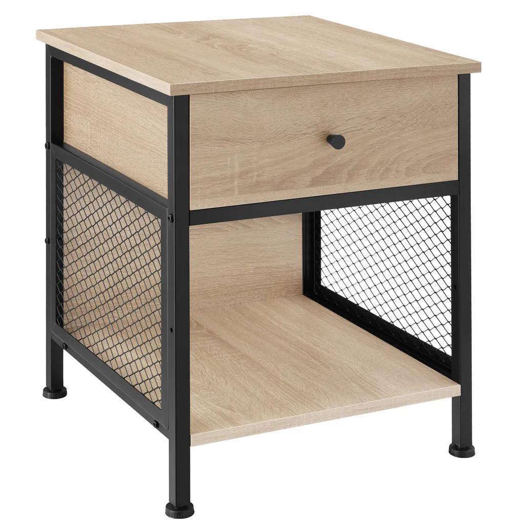 Table de chevet Killarney 45x46x55,5cm en Chêne Sonoma style industriel