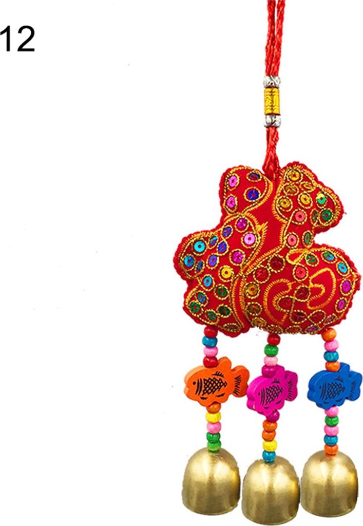 Wind Glockenspiel Sachet entzückende Multi-Muster chinesische Auto-Pendellanhänger Fisch Metallglock-12
