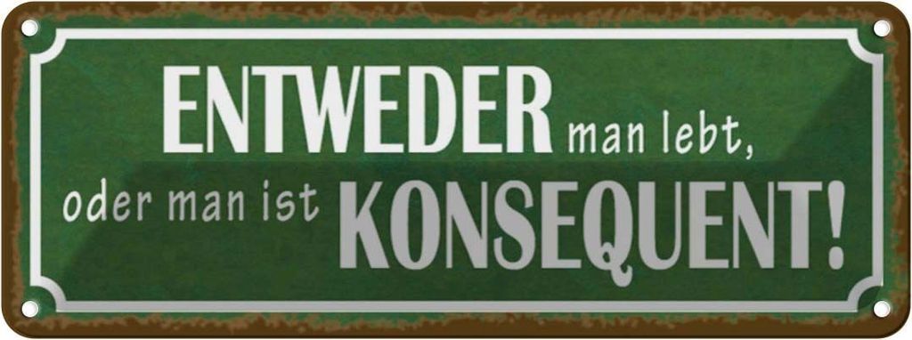 vianmo Blechschild 10x27 cm entweder man lebt oder Dekoration Spruch Zitat