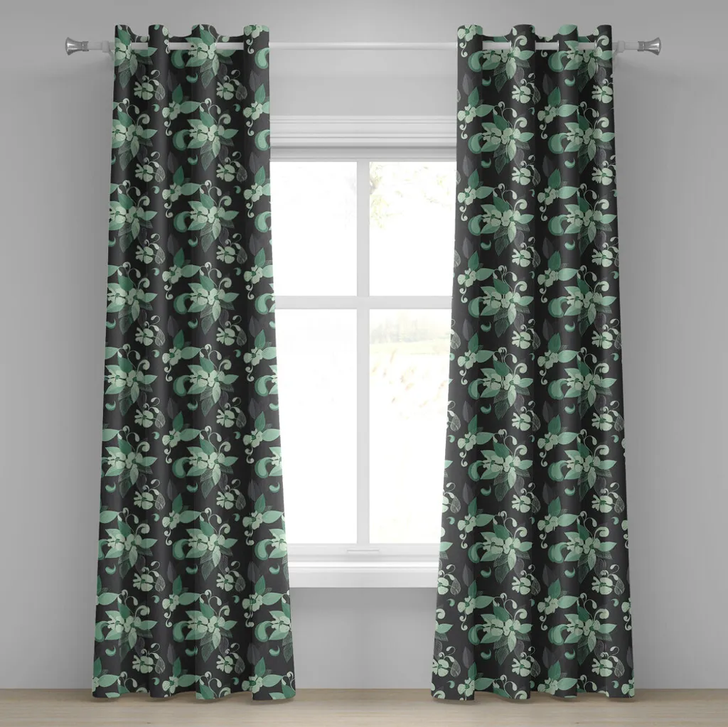 Tende Decorative 2 Pannelli 280x175 cm Grigio Verde - Design Abakuhaus