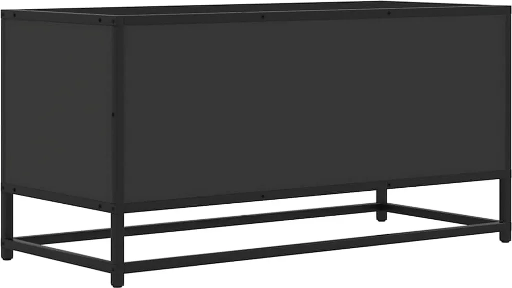 Porta TV 80cm Nero in Legno e Acciaio - Mobile Multimediale