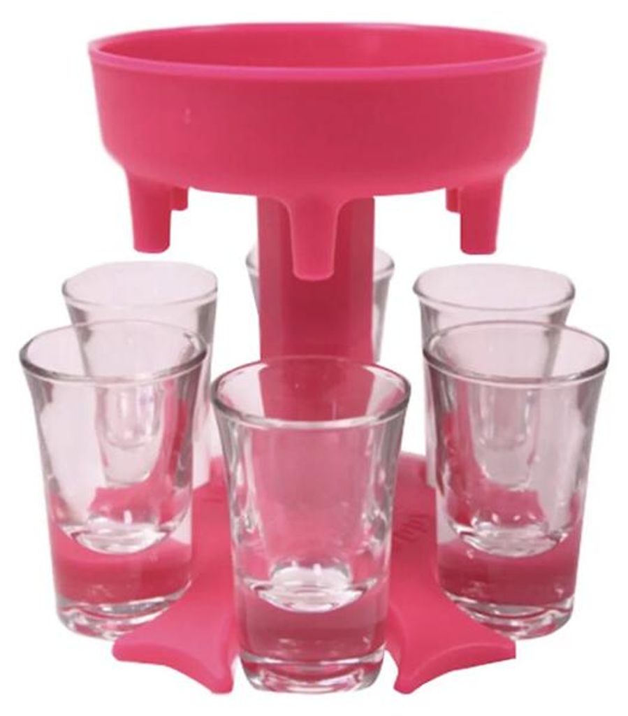 Verk 15983 Dosatore di alcol + 6 bicchierini rosa Immagine del prodotto 