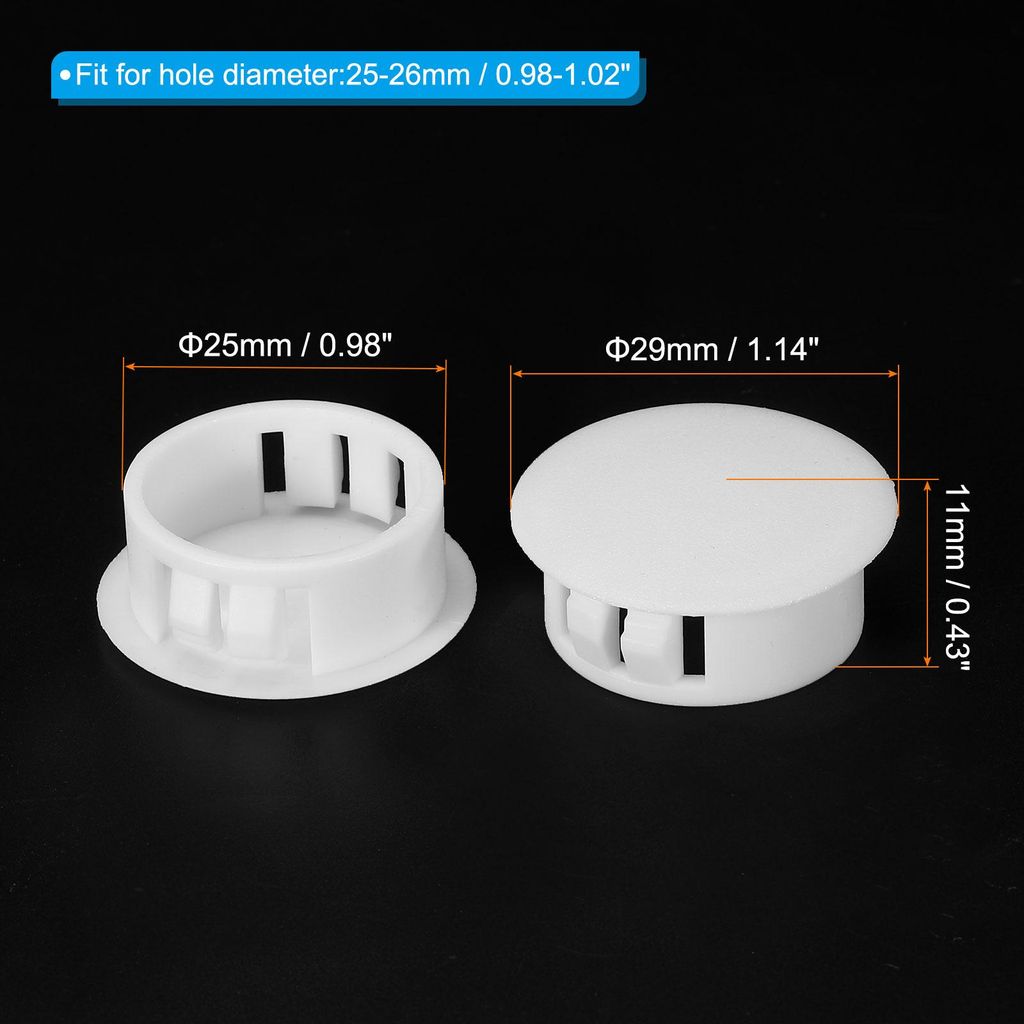 25mm (1") Plastik Loch Stecker 30Stk Flush Typ Rund Loch Stecker Abdeckung Einrasten in Verriegelung Loch Rohr fš¹r Tisch Kš¹che Schrank M?bel ...