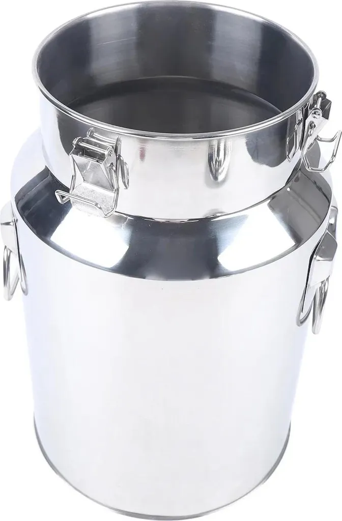 Lattiera - Acciaio inox da 18 litri - Doppia chiusura a prova di perdite - Con maniglia per il trasporto - Per latte e vino - Blu