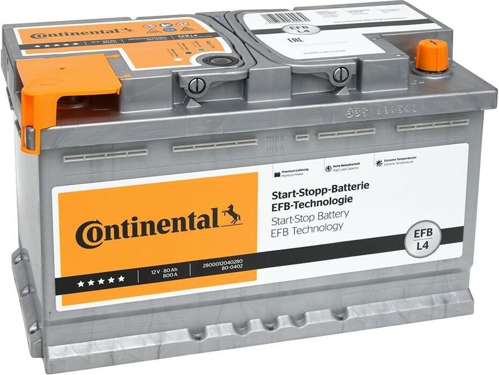 Continental Starterbatterie 12V 80Ah 800A/EN L4 Batterie