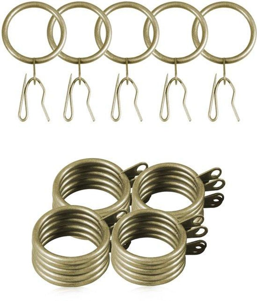 Metallische Schiebeflächen, 30 mm Innenabmessungen, grünbronze, 30-teilige Schiebevorhangsatz, 40-teilige Schiebevorhangschienen.