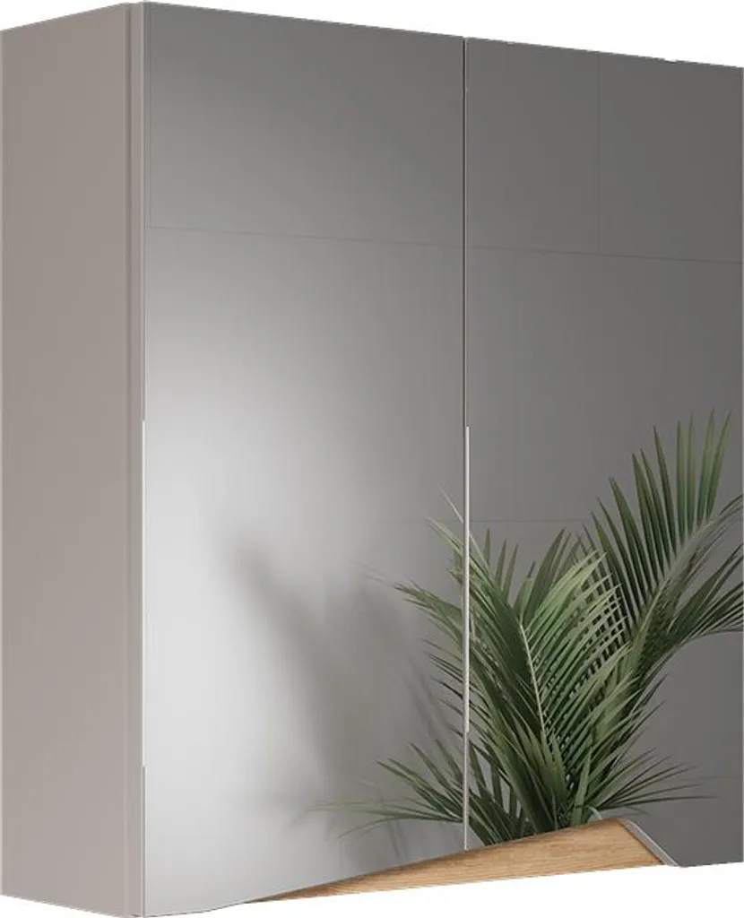 Mobile Specchio Bagno Vicco Marelle 60cm Greige e Rovere Artisan