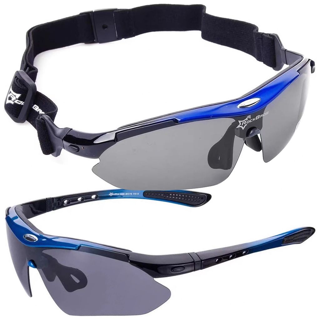 Rockbros Polarisierte Fahrradbrille Langlebig Komfortabel Schwarz und Blau