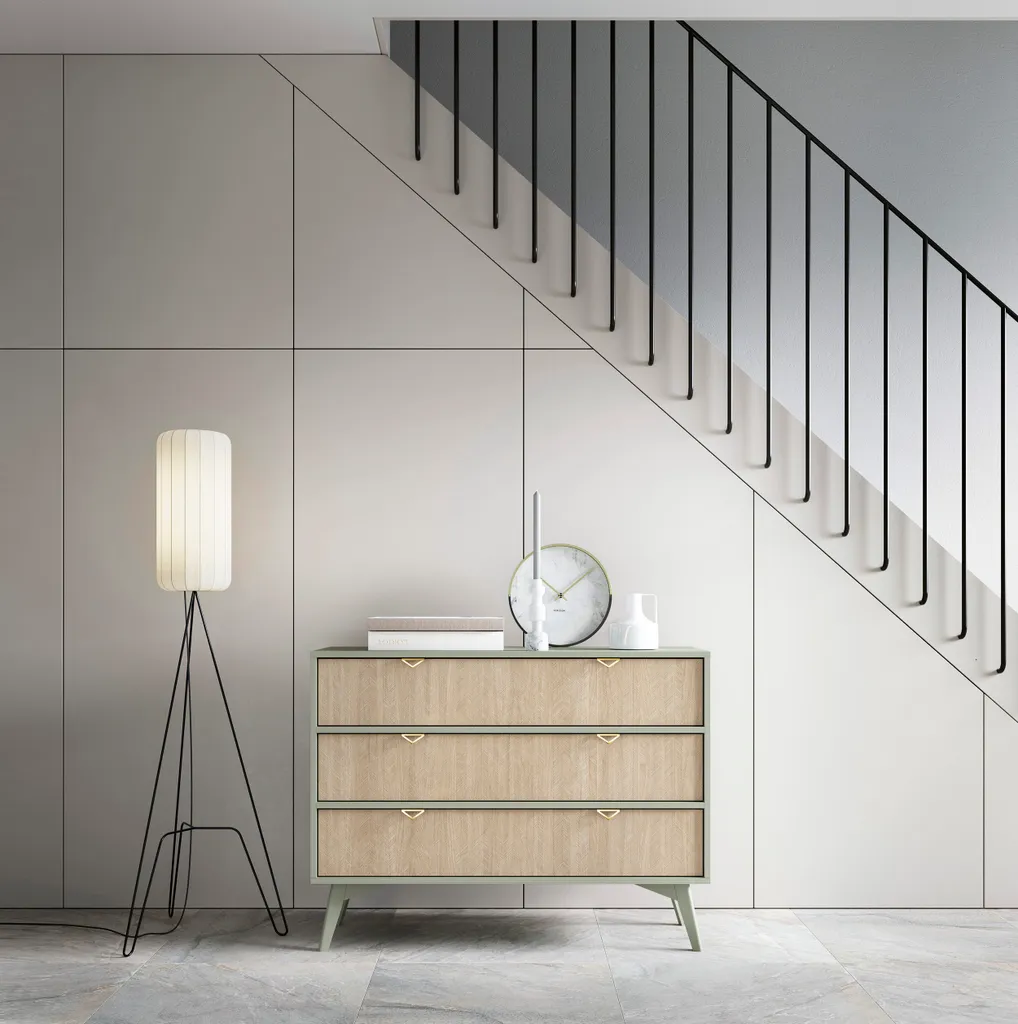 Gagnez de la place avec cette commode eucalyptus 106x80cm peu encombrante