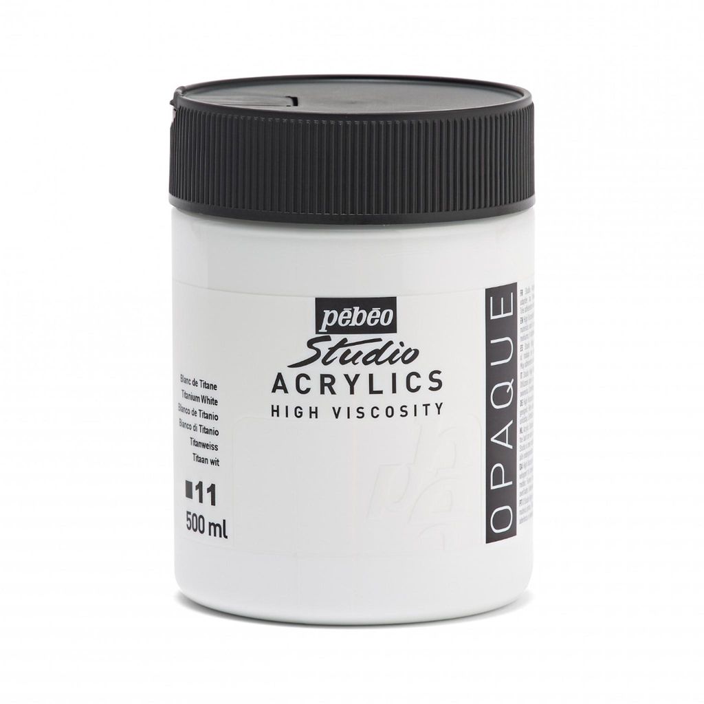 Pebeo Studio Acrylics 500 ml, Titanweiß