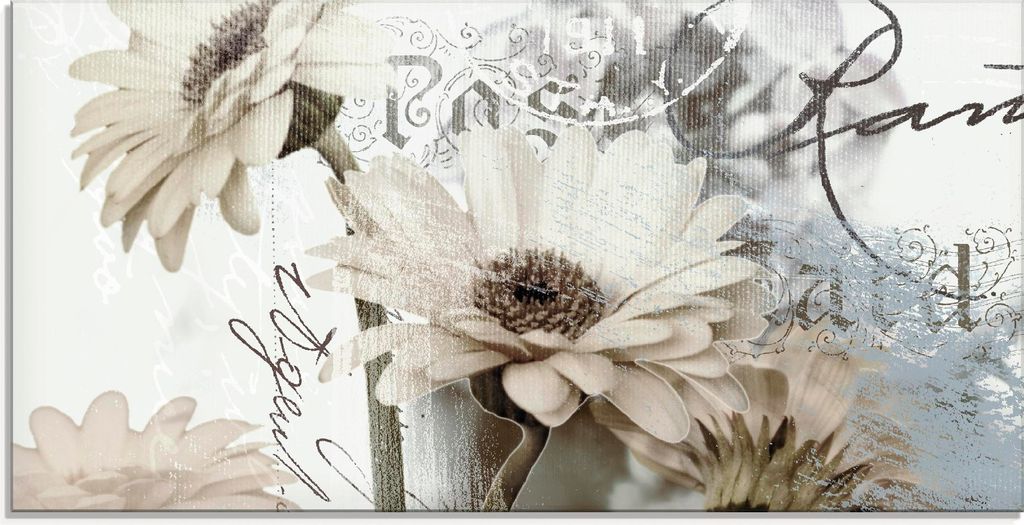 ARTland Glasbild Gerberas_Detail Größe: 100x50 cm