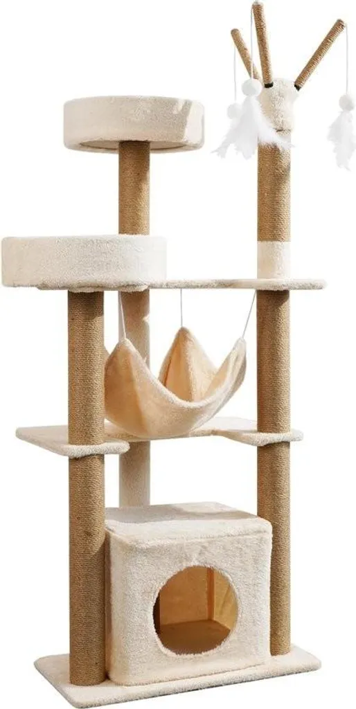 Grande structure d'escalade chat avec tour de repos et griffoirs sisal