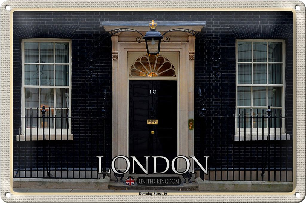 Blechschild Städte England UK Downing Street 10 40x30cm