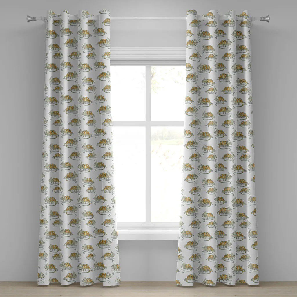 Rideau Caméléon Camouflage Imprimé Ethnique 2 Panneaux en 280x175 cm