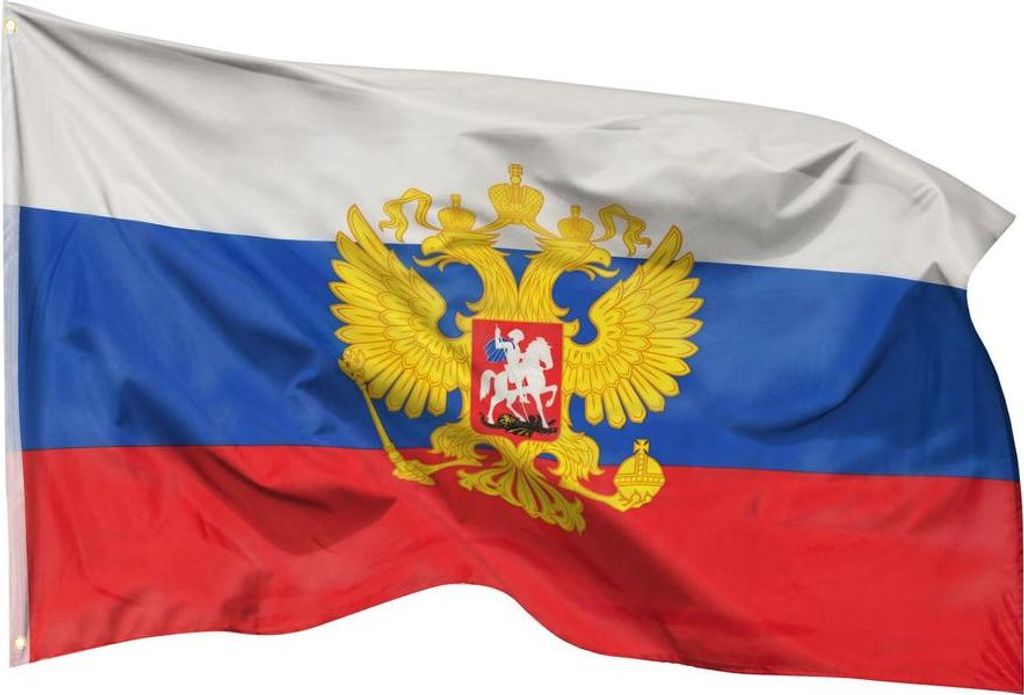 PHENO FLAGS Russland Flagge mit Wappen - 90x150cm Produktbild 