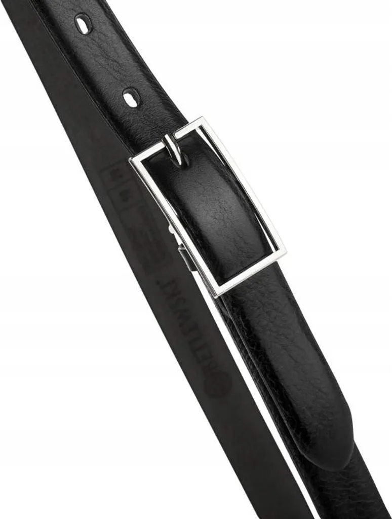 Cintura Elegante Betlewski Pelle Nera 3cm - Fibbia Automatica Design - 6