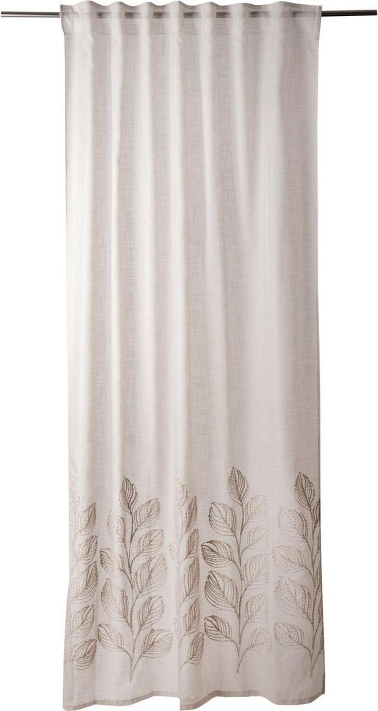 Verdeckter Schlaufenschal - 140 x 245 cm - Taupe - Polyester - bestickte Blätterranken