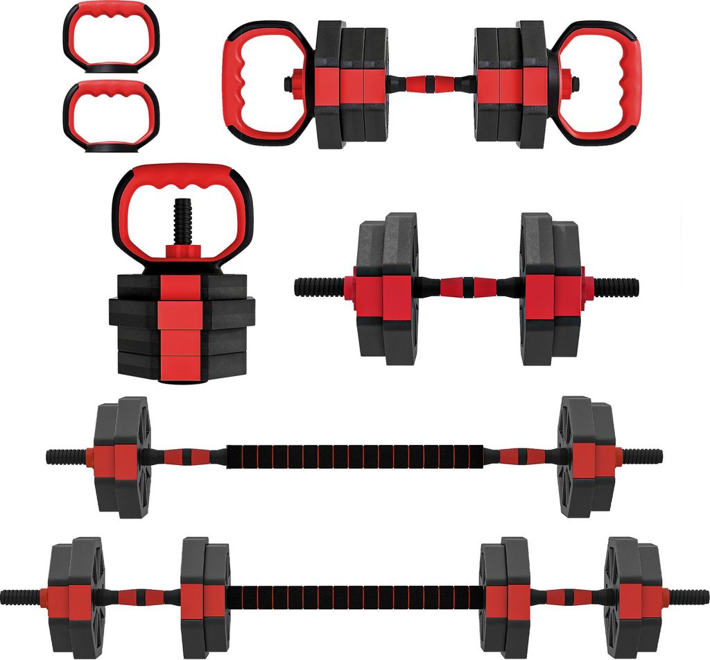 6-in-1 Hantelset Kurzhantel Set Kurzhanteln Langhanteln verstellbar 15 KG für Krafttraining Zuhause