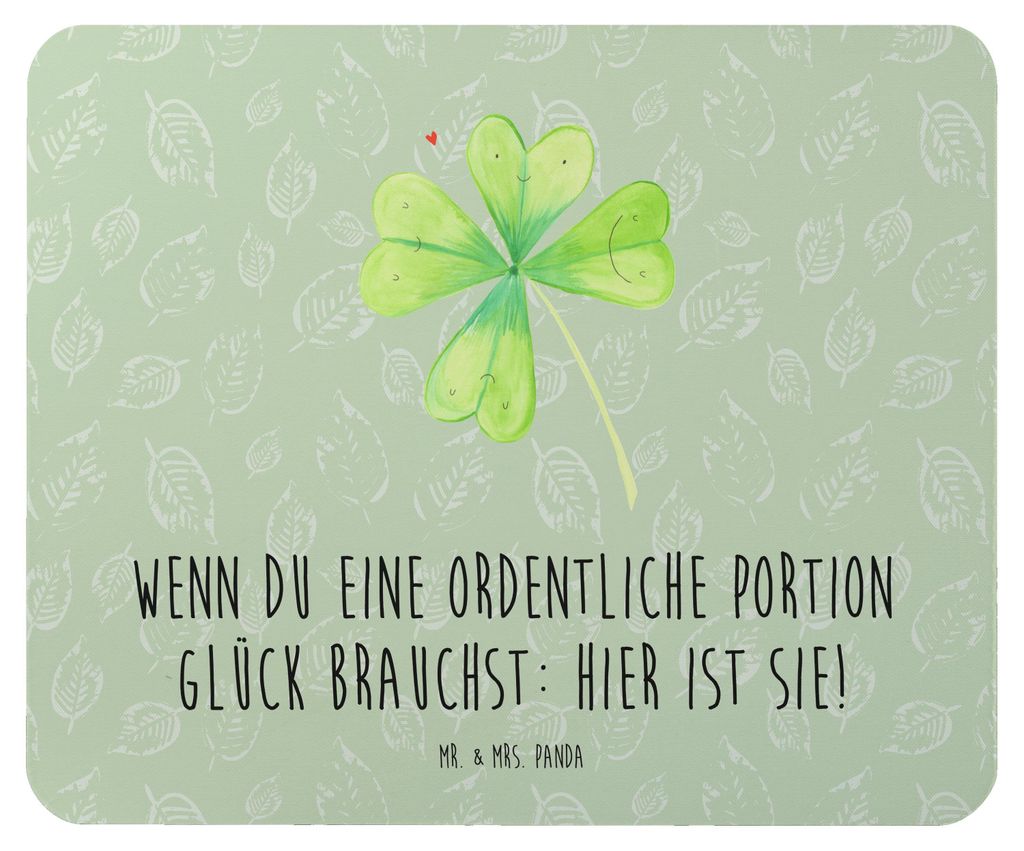 Mr. & Mrs. Panda Mouse Pad Blume Kleeblatt - Blattgrün - Geschenk, Mauspad, Glücksbringer, Umzug, laptop, Mousepad, Garten, pc, Kleeblätter, Gl...